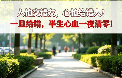 人怕交错友，心怕给错人！一旦给错，半生心血一夜清零！