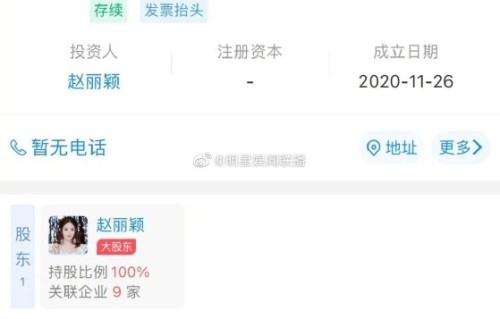 孙俪赵丽颖合资公司的持股比例分别是多少？