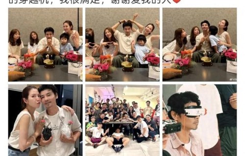 张晋晒全家福庆51岁生日，举办超大型生日会，一家五口互动超有爱