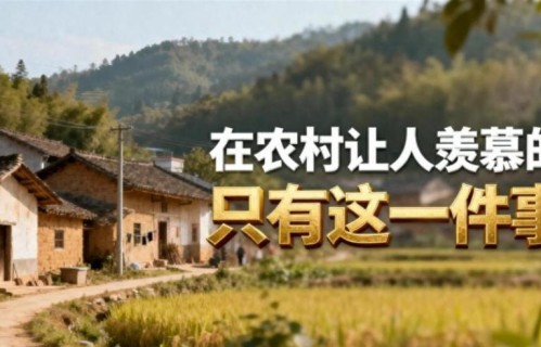在农村，有房有车不算本事？如今让全村羡慕的，只有这一件事